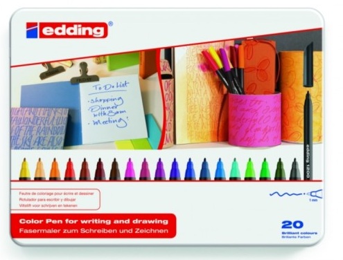 Набор фломастеров 20 цветов в металлической коробке