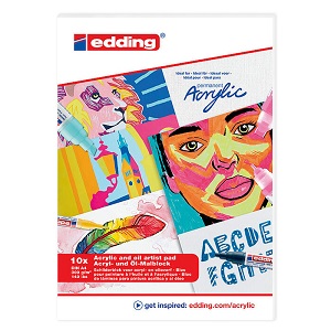 Блокнот для масла и акрила edding, склеенный, 300 гр/м2, А3
