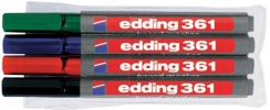 Набор маркеров для белых досок, круглый наконечник, 1 мм, 4 цвета в наборе