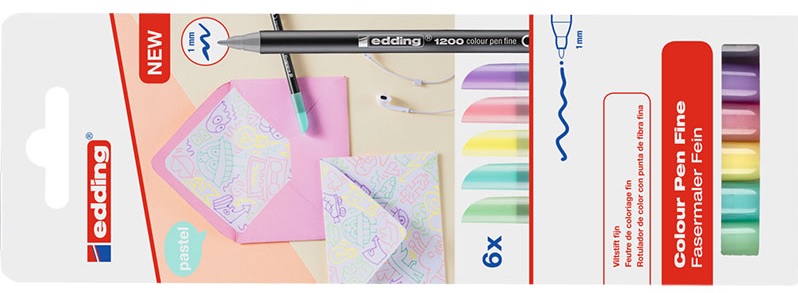 edding 1200 (набор 6 штук) pastel 