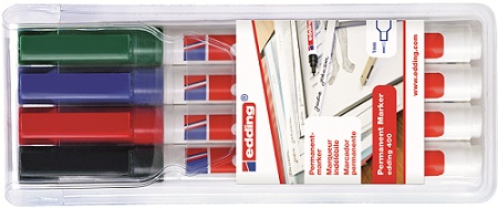 Набор перманентных маркеров, круглый наконечник, 1 мм, 4 цвета в наборе