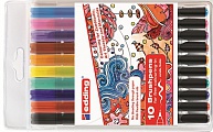 Набор маркеров с наконечником в виде кисти, 10 цветов в наборе (дисплей 51.150) в пластиковом пенале