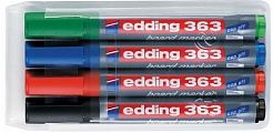 Набор маркеров для белых досок, клиновидный наконечник, 1-5 мм, 4 цвета в наборе